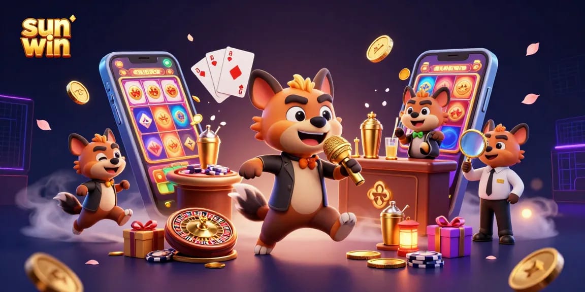 Experience thrilling gameplay at sun win casino featuring lively hyenas in a vibrant environment.