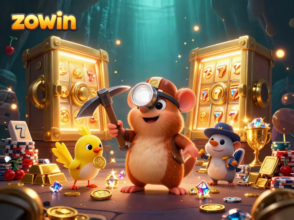 Experience excitement with the zowin treasure hunter in a dazzling casino setting!