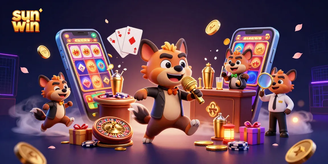 Experience thrilling gameplay at sun win casino featuring lively hyenas in a vibrant environment.