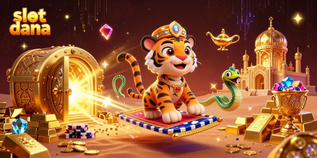 Engage with vibrant slot dana action as a sultan rules over sparkling treasures in a captivating 3D scene.
