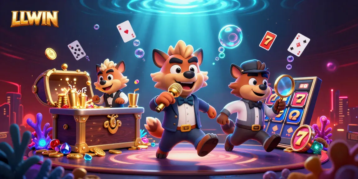 Experience the vibrant casino scene at LLWIN with hyenas entertaining as bartenders and comedians.