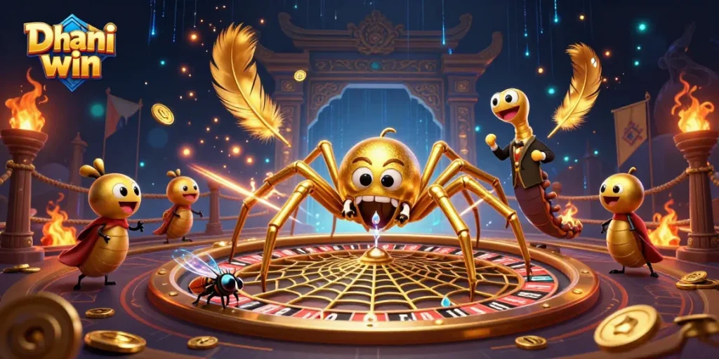 Dhani win as players enjoy thrilling betting on a magical roulette wheel scene.