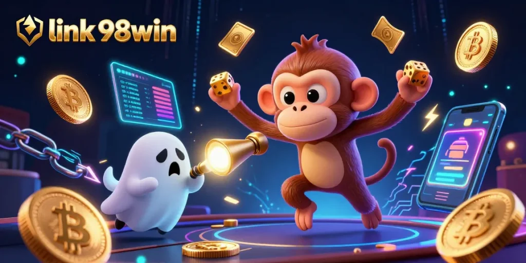 Experience the thrill of gaming at link 98win with a vibrant 3D casino scene showcasing action-packed elements.