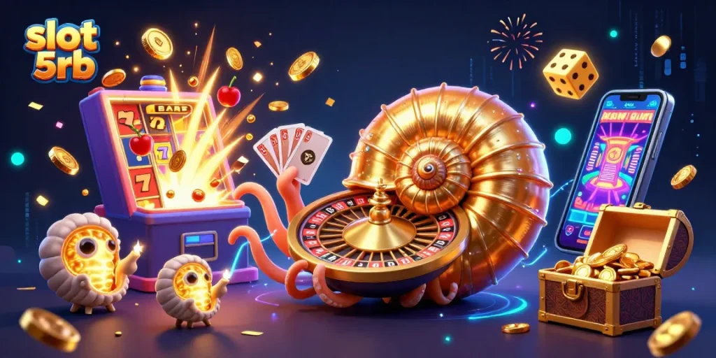 Experience thrilling jackpot action with slot 5rb in a vibrant 3D casino dreamscape.